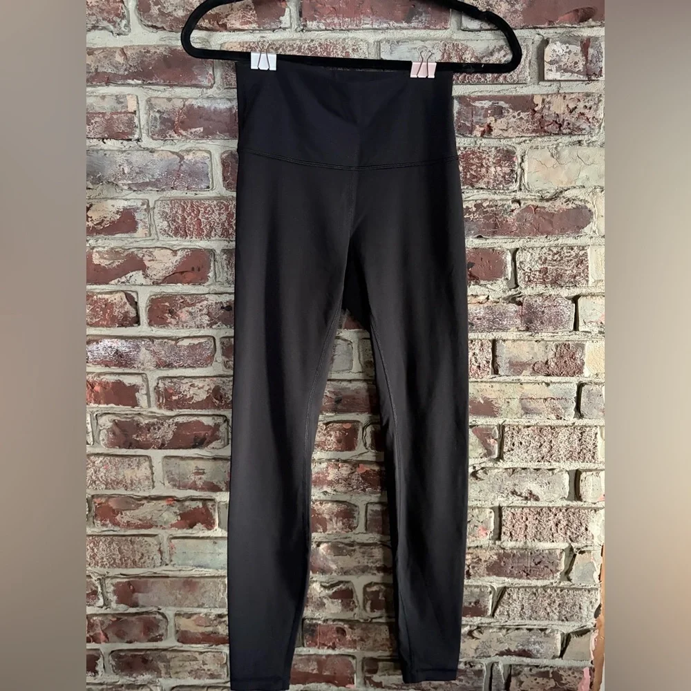 Lululemon High Rise Black Shimmer Leggings Full Length Yoga Pants Size 4